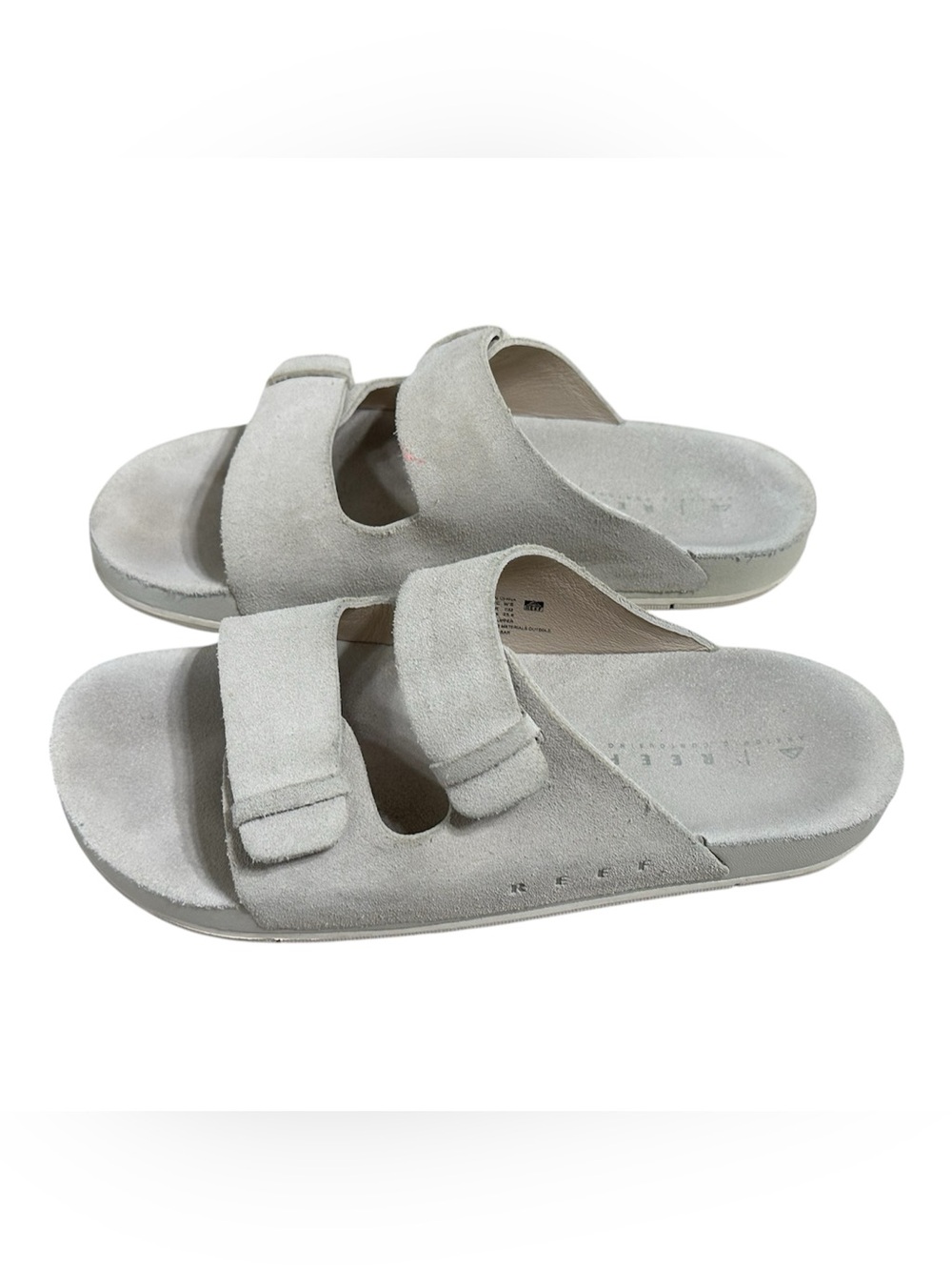 Reef Ojai Two Bar Suede Comfort Slides Sandals Size 8 ivory